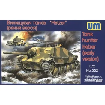 Plastikový model Unimodel 1/72 Hetzer (early vers.) German WWII Tank Hunter