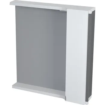 Nábytek Sapho PULSE galerka s LED osvětlením 2 x 3W, 75x80x17 cm, pravá, bílá/antracit