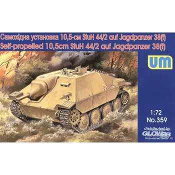 Plastikový model Unimodel 1/72 10,5cm StuH 44/2 auf Jagdpanzer 38(t)