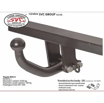 Tažné zařízení Tažné zařízení Toyota RAV-4 03/2013->10/2018 SV 001-400, SVC GROUP