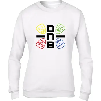 Dámská mikina Dámská mikina bez kapuce DNB MASKS černá / bílá Velikost: L, Barva: Bilá - Design 2