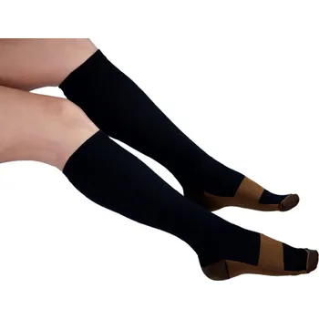 MODOM Kompresní podkolenky s měděným vláknem černé S/M Stahovací punčochy MODOM Kompresní podkolenky s měděným vláknem černé S/M