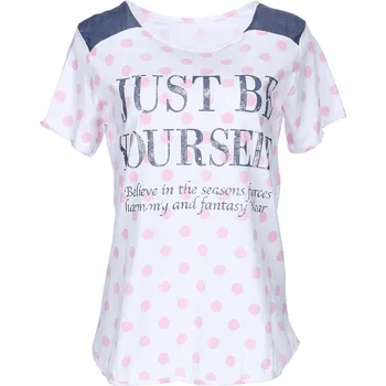 Dámské tričko Triko jeans puntík Italie/103716 barva: růžová, velikost: UNI