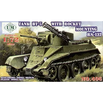 Plastikový model Unimodel 1/72 BT-5 Tank with rocket mounting RS-132