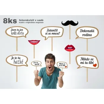 Party dekorace Fotorekvizity SET IX. - svatební - sada 8 ks