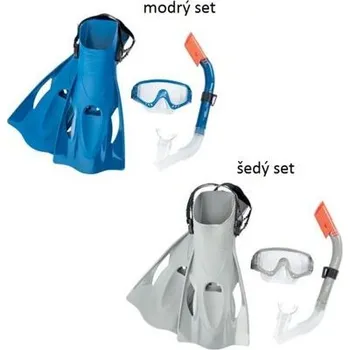 Šnorchlovací set Bestway - ploutve, brýle, šnorchl (šedý/modrý) varianta 2. šedý set