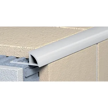 Stavební profil HAVOS Ukončovací profil s přepážkou - oblý PVC 10 mm 2,5 m světle šedý