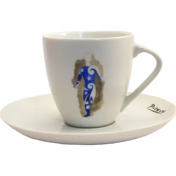 Karlovarský porcelán Šálek Picasso "modrý" na doppio s podšálkem