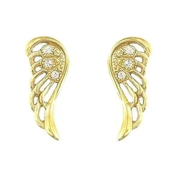 Náušnice Stříbrné pozlacené náušnice křídla