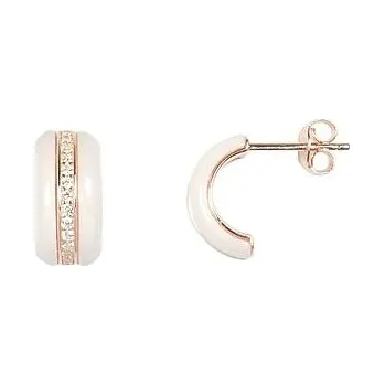 Náušnice Stříbrné keramické náušnice pozlacené