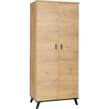 Šatní skříň Věšáková skříň, dub lefkas/černá, SIRAN TYP 1