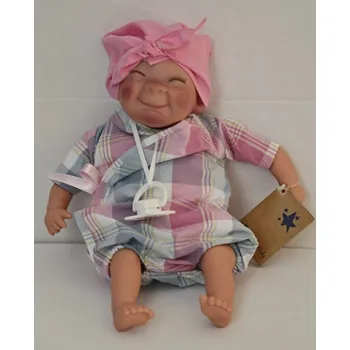 Panenka Smíšek v růžovém šátku od firmy Lamagik ze Španělska (španělský šklebík - 28 cm)