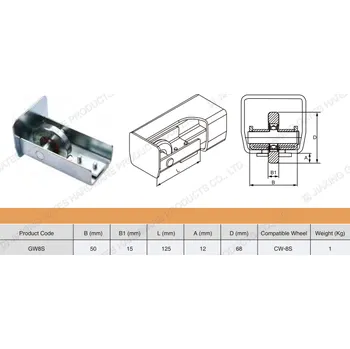 GW8S - DOJEZDOVÉ KOLEČKO DO PROFILU AZPS 70x60 mm