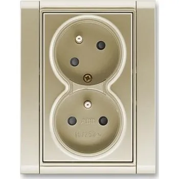 vypínač ABB Time dvojzásuvka šampaňská 5513F-C02357 33