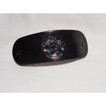 Kožená spona do vlasů č.25 Barva: Černá