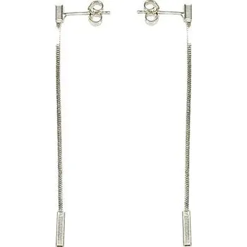 Náušnice Stříbrné visací náušnice s hranolkem