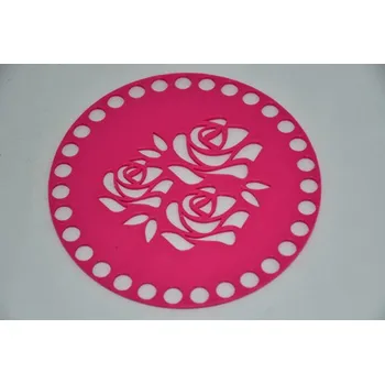 Víko/dno na košík 14,5cm - 3 růže fuchsie