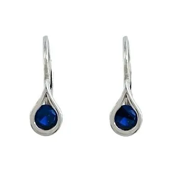 Náušnice Stříbrné náušnice kapičky s modrými zirkony