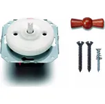 FONTINI by Font Barcelona Porcelánový vypínač Garby Colonial bílý/klička medová : Vypínač č.5 - lustrový vypínač, ovládá dva okruhy z jednoho místa 31 300 17 19