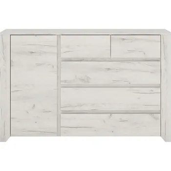 Komoda Komoda typ 41, 1D-5S, bílá / craft, ANGEL