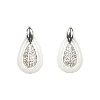 Náušnice Stříbrné náušnice s keramickými kapičkami