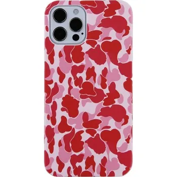 Pouzdro na mobilní telefon Maskáčový ochranný obal pro iPhone 12 Pro Max - růžový