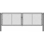 Brána zahradní dvoukřídlá antracit, výška 175 x 400 cm, FAB, s výplní klasického pletiva