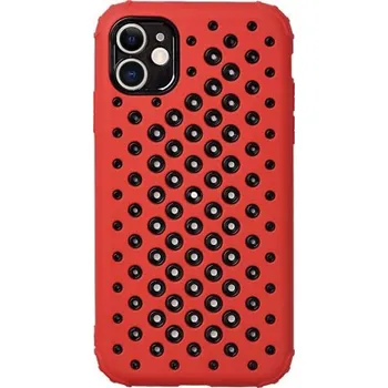 Pouzdro na mobilní telefon Ochranný kryt s perforací na odvádění tepla pro iPhone 12 - červený
