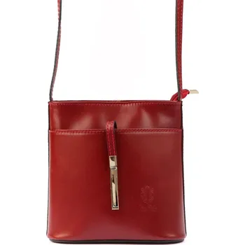 Kabelka Malá kožená tmavěčervená crossbody kabelka 205 MN