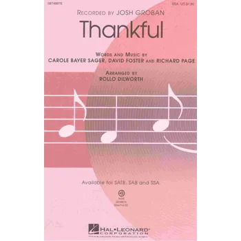 THANKFUL / SSA* + piano/chords
