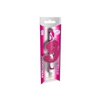 Dortová svíčka Dortová fontána č. 3 růžová