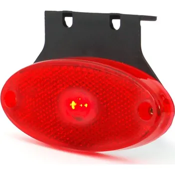 Přídavný světlomet poziční světlo LED červené oválné s držák., WAS