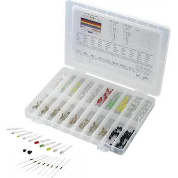 Dioda TRU COMPONENTS STD-LEDS sada LED červená, zelená, žlutá, modrá, bílá kulatý 3 mm, 5 mm