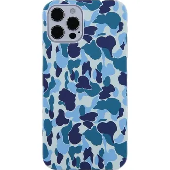 Pouzdro na mobilní telefon Maskáčový ochranný obal pro iPhone 12 mini - modrý