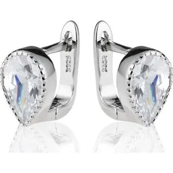 Náušnice Stříbrné náušnice se zirkonem ve tvaru kapky - Meucci SE078