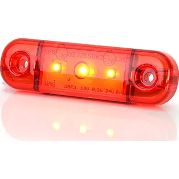 Přídavný světlomet poziční světlo LED červené MINI, WAS