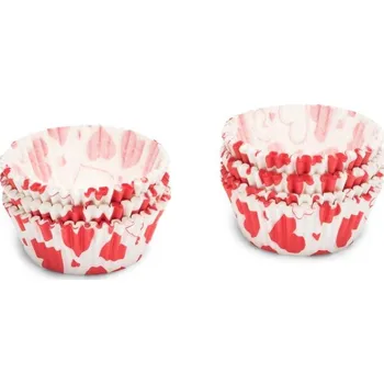 Jednorázové nádobí Patisse Holandsko papírové košíčky na dortíky ø 5 cm 200ks červené se srdíčky
