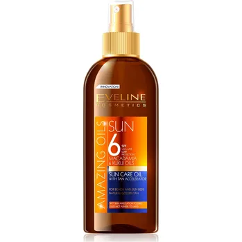 Přípravek na opalování EVELINE COSMETICS Amazing Oils Sun Care Oil With Tan Accelerator SPF6 150 ml
