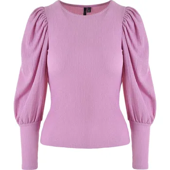 Dámské tričko TRIKO S PUFF RUKÁVEM RŮŽOVÉ Vero Moda