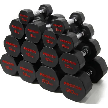 Pogumované jednoruční činky PROIRON 3 - 20 kg (7 párů) - doprava zdarma