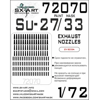Plastikový model 1/72 Su-27/33 Exh.nozzles Painting mask (ZVE)