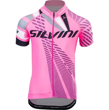 cyklistický dres Silvini Team CD1435 s krátkým rukávem Pink/Cloud