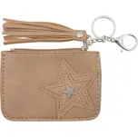 Béžová klíčenka se střapcem - 9*12 cm