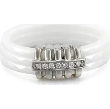 Souprava šperků MPM Prsten z chirurgické oceli Ring 7870, Ceramic, size 59