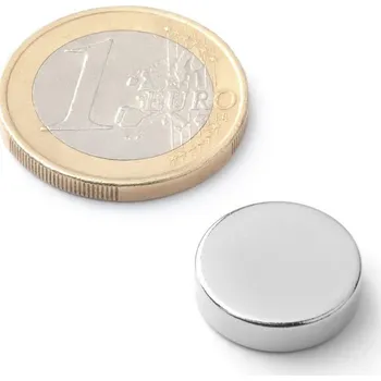 Dekorativní magnet SOLLAU Neodymový magnet válec D&nbsp;15x4 mm, Neodym, N40, poniklovaný