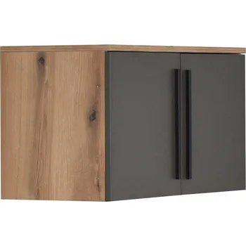 Šatní skříň Nástavec dvoudvéřový dub artisan/šedá LEONIDAS 80