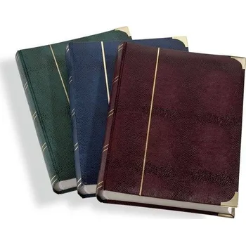 Poštovní známka Leuchtturm COMFORT LUX zásobník na známky - aligátoří kůže, kovové rohy, bílé listy, 64 str. vínově červený