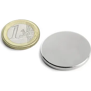 Dekorativní magnet SOLLAU Neodymový magnet válec D&nbsp;30x3&nbsp;mm, Neodym, N45, poniklovaný