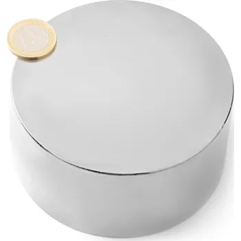 Dekorativní magnet SOLLAU Neodymový magnet válec D&nbsp;100x50 mm, Neodym, N40, poniklovaný