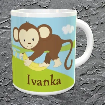 Hrnek se jménem Opička - Žlutá / Keramický 0,29 l